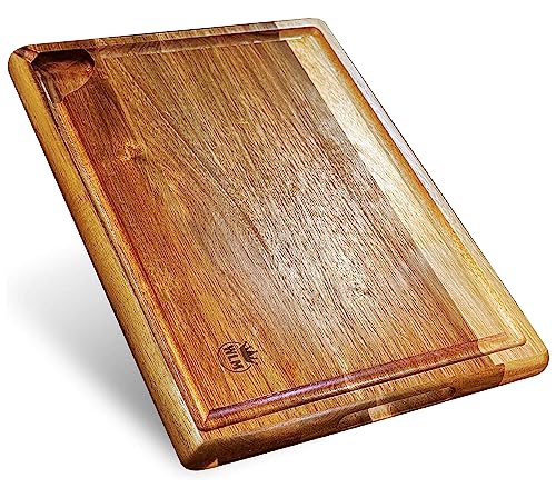 Wlm Large Wood Cutting Board With Juice Groove - Acacia Wood Cutting Boards For Kitchen Wooden Cutting Boards For Kitchen Wood Cutting Board For Meat Vegetables And Fruits #TOP2