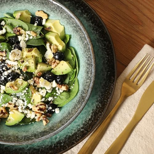 Image of Gibson Elite Green Lantern Service for 4 (16 Piece) Double Bowl Dinnerware Set, Teal, Soft Gray, Dinnerware Set