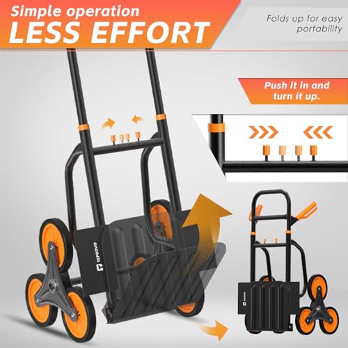 Teprovo TK1500-OE Stair Climbing Hand Truck 440Lb,Heavy Duty Dolly Cart thumb #5