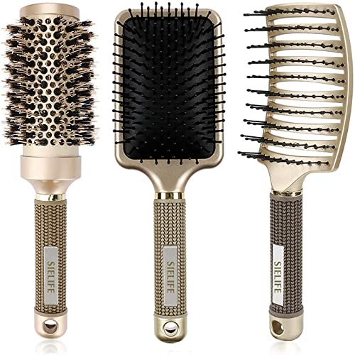 Brosse courbe femme démêloir araignée cheveux longs et épais