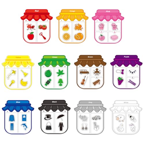 Juego de clasificación de colores magnéticos para niños pequeños y preescolares
