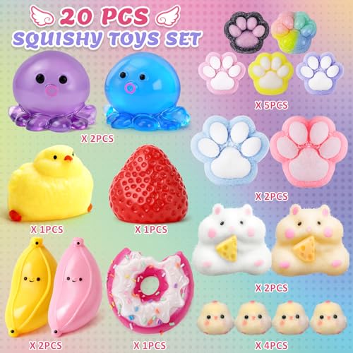 20Pcs Taba Squishy Pack Squishy Fun Box Fidget Toys, Squishies Squeeze Toys - image 2