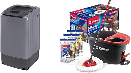 Comfee - Lavadora portátil, lavadora compacta de 0.9 pies cúbicos con pantalla LED, 5 ciclos de lavado, 2 rodillos integrados, lavadora