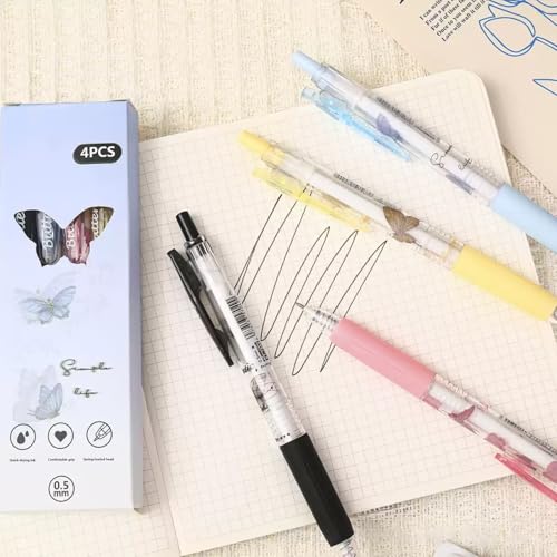 Set de 8 bolígrafos retractiles gel tinta negra miniatura 5