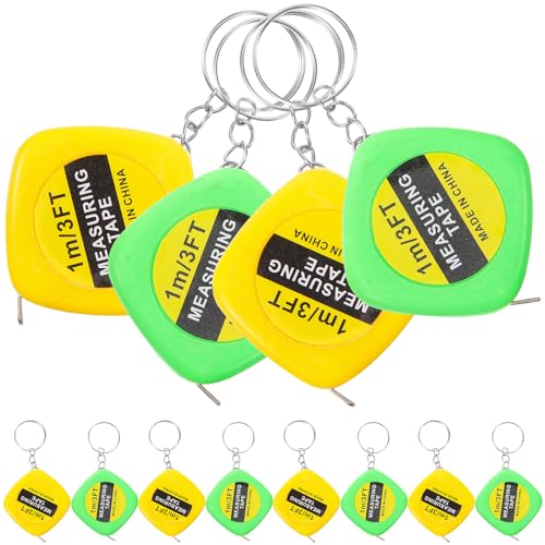 Set de 12 Cintas Métricas Mini Retráctiles con Llaveros miniatura 6