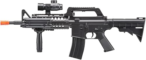 Miniatura 3 de GoldenBall Kit de pistola de rifle de potencia de resorte Airsoft de 400 FPS - Material duradero M4 con linterna, punto rojo, agarre