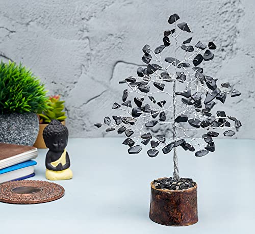 Image of ZAICUS Black Tourmaline Crystal Tree Feng Shui Bonsai 7-8 Inch