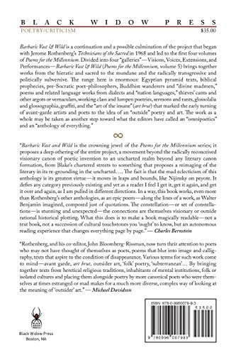 Barbaric Vast & Wild: A Gathering of Outside & Subterranean Poetry from Origins to Present: Poems for the Millennium (Vol. 5) (Barbaric Vast & Wild: A ... Poetry from Origins to Present, Vol. 5) - Image 2