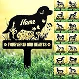 Custom Metal Dog Breed Memorial Stake – Personalized Pet Grave Marker Tombstone, Outdoor Garden Sign, Dog Remembrance Plaque, Sympathy Sign Decor for Graveside or Yard, Pet Loss Gifts