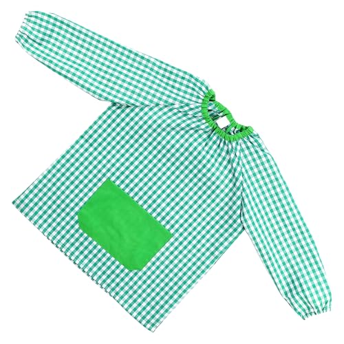 Etrexonline Baby Escolar Infantil Cómodo - Sin Botones, con un Bolsillo, Puños y Cuello Elásticos, Ideal para Guardería y Colegio, Bata para Niños y Niñas - Verde 2-3 años