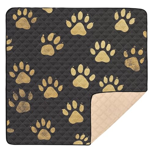 Kigai Dog Paws Baby Play Mat for Floor and Playpen 50x50 inch Non-Slip Baby Activity Playmat Waterproof Foldable Crawling Mat for Infants Toddlers