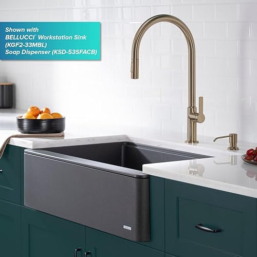 Miniatura 373 de KRAUS Allyn - Grifo de cocina monomando extraíble, industrial y moderno, en acero inoxidable antimanchas, KPF-2654SFS Negro / acero inoxidable negro