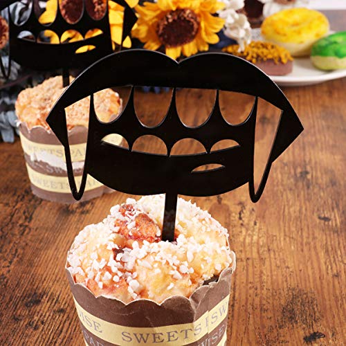 Funzzy 10 Pcs Halloween Cake Toppers Vampire Cupcake Picks Horror Teeth Cake Decorations Halloween Cake Decorations #TOP1