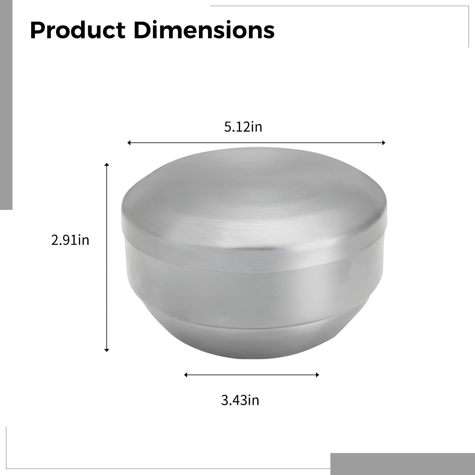 Set mit 2 doppelwandigen Schalen mit Deckel, 13 cm Edelstahl-Isolierschüsseln, Metall-Servierschalen für Suppe, Kimchi und Ramen, koreanischer Stil