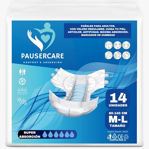 PAUSERCARE Pañales Adulto Unisex Talla M-L