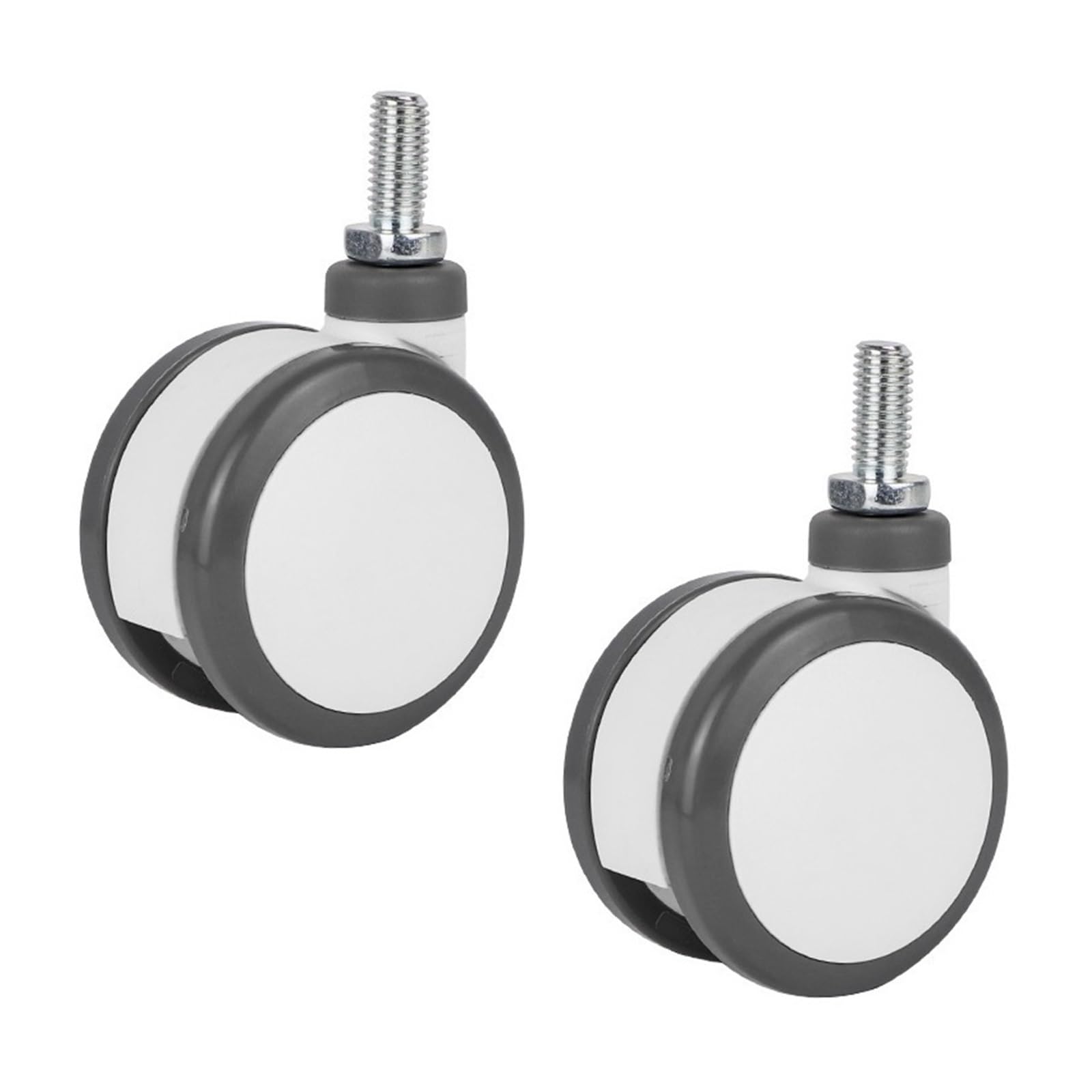 CHFENG-Caster 3 Pouces Gris médical roulettes/Roues à vis M12x25mm Double PU Roue avec Frein ou Non Mute Wearable for Le matériel médical (Color : No Brake)