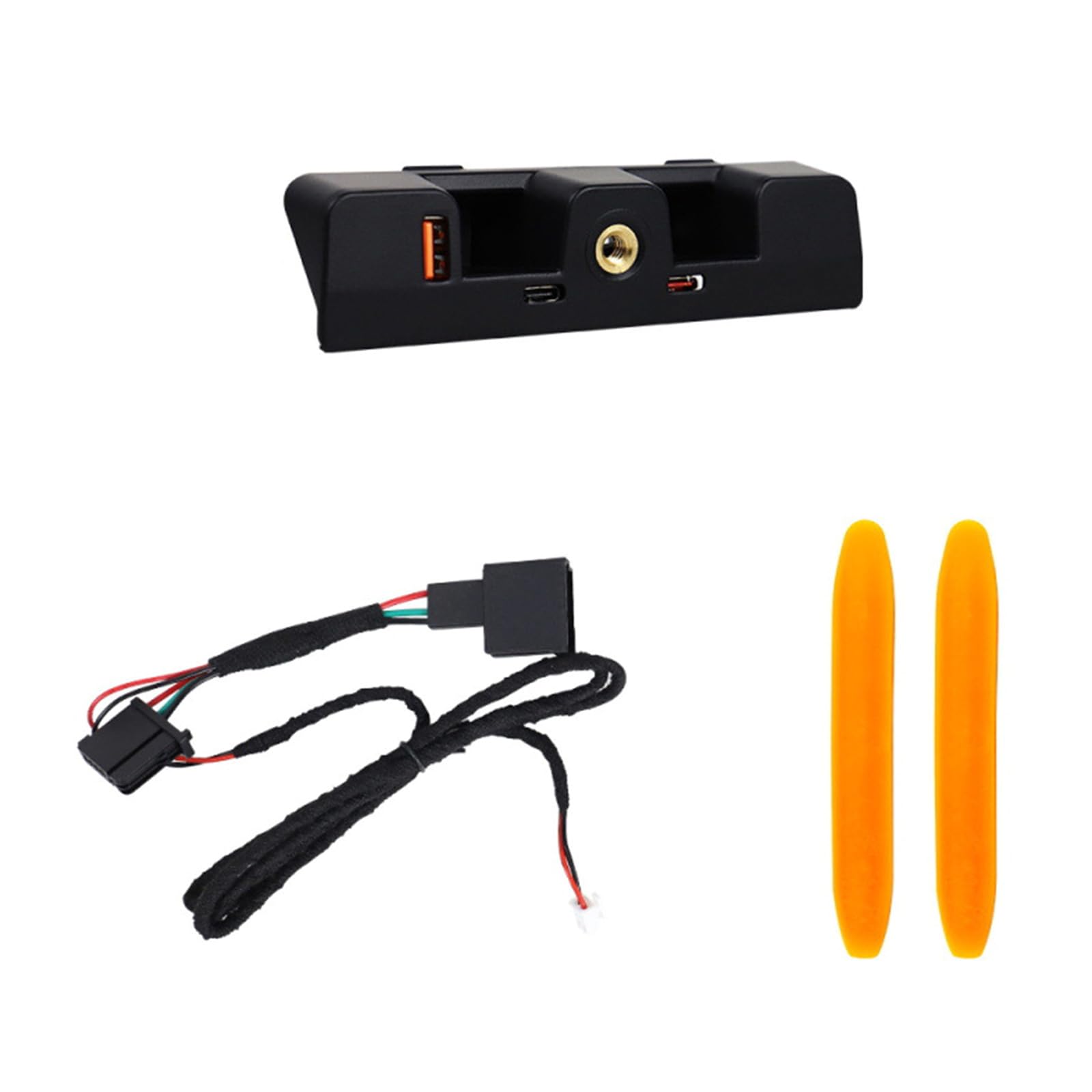 Adattatore di ricarica per auto per dispositivi multipli ABS nero Hub USB con 3 porte supporta tablet laptop per installazione cruscotto ABS Automotive USB Extender