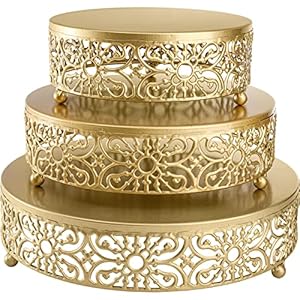 Hedume 3 Pack Cake Stand, Round Met...