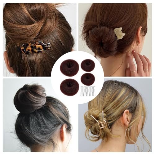 Duttkissen Hair Dutt Maker Haargummi Haarnetz Dutt Haarteil Bun Haar Duttkissen Groß Haare Haarkissen BröTchen-Haartwister Haarnetz Ballett Kinder Buns Dutt Kissen Donuts Frisuren ZubehöR Haardonut