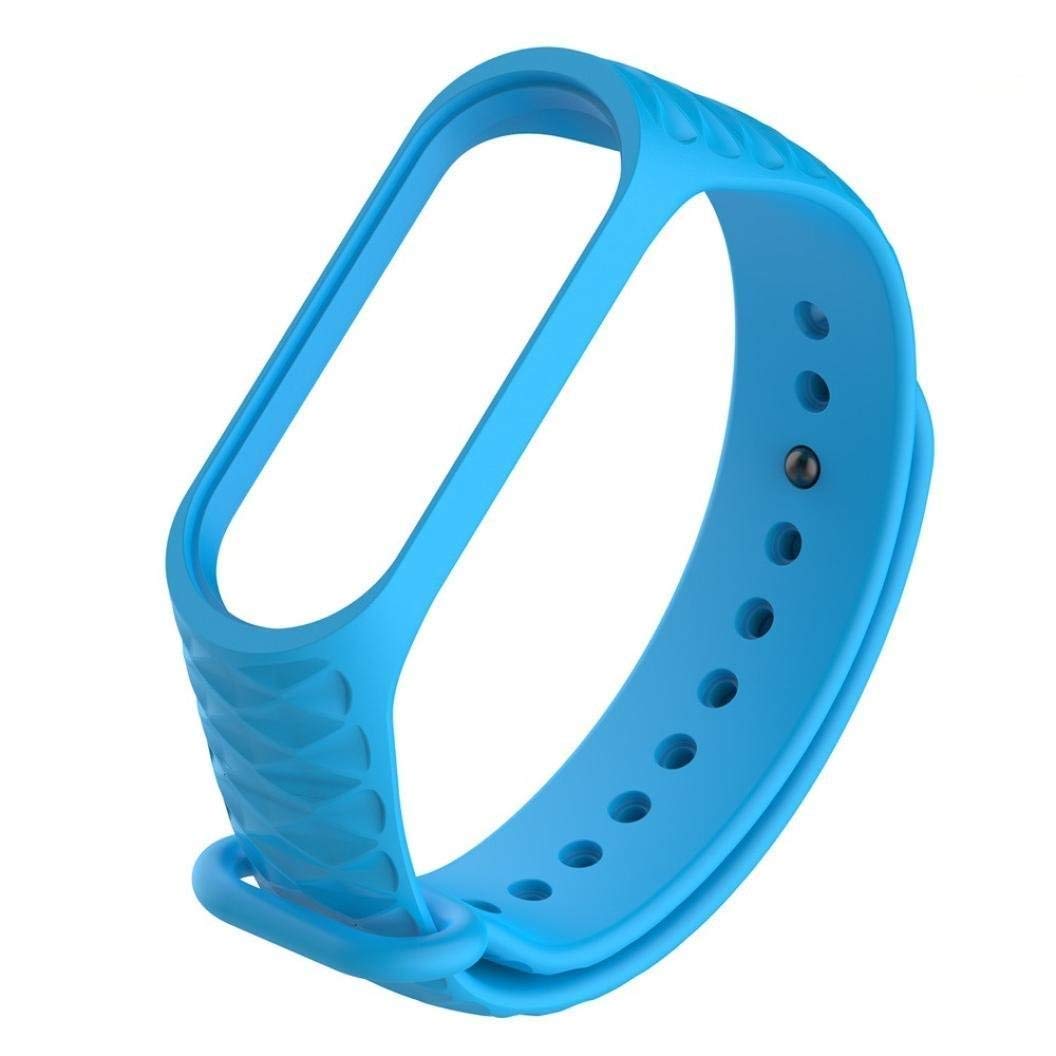 ACUTAS Sports Soft Silicone Durable TPU Wristband Lightweight Strap for XIAOMI MI Band 4 (Blue Designing)