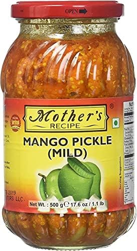 Mothers Mango Pickle Mild 500g (Pack of 1) – Natural Ingredients – Compliment with Any Dish – Perfect with Snacks