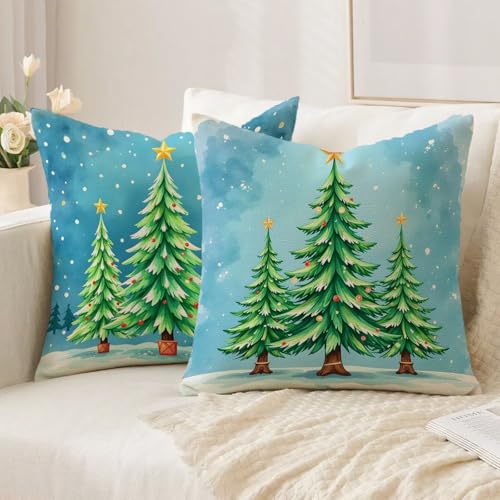Housses de coussin 65x65cm de qualité supérieure en lin imperméable vert