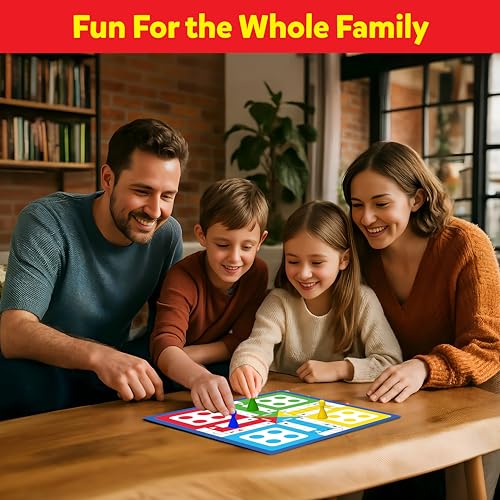 Image of 6 in 1 Classic Board Games Set for Kids & Family | Includes Ludo, Chess, Snakes & Ladders, Checkers & More | Indoor Strategy Games, Travel Friendly Game Kit for 5+ Years