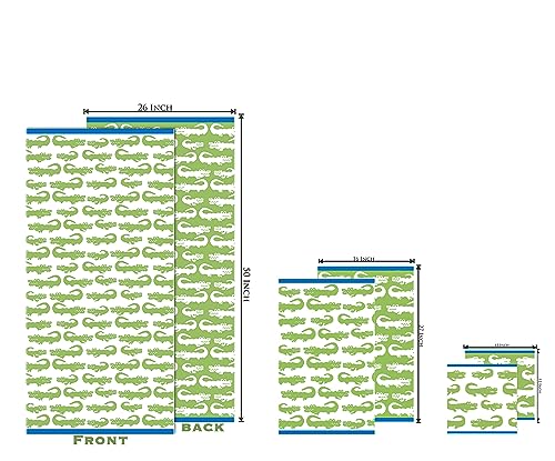 Image of ORIGINAL KIDS 6 Piece Towel Set - Bath Time in A While Crocodile- 2 Bath Towels, 2 Hand Towels, 2 Washcloths - 100% Cotton Jacquard Soft Absorbent Pool Beach Towel Gift - Green Blue