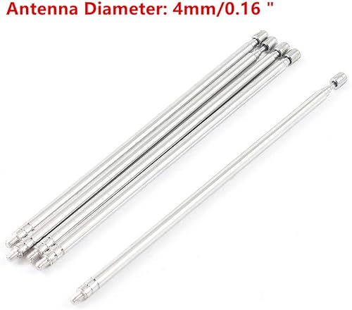 weelye 6 piezas de antena universal telescópica corta de metal para accesorios de control remoto, piezas de repuesto de coche RC para niños