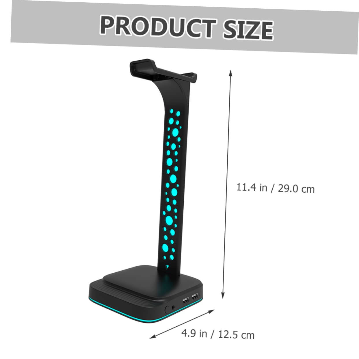 Gadpiparty Supporto Cuffie Rgb in Abs Nero per Gaming PC e Desktop | Trasmissione Dati, Uso Prolungato, Stile da Scrivania, Accessorio per Setup e Postazione