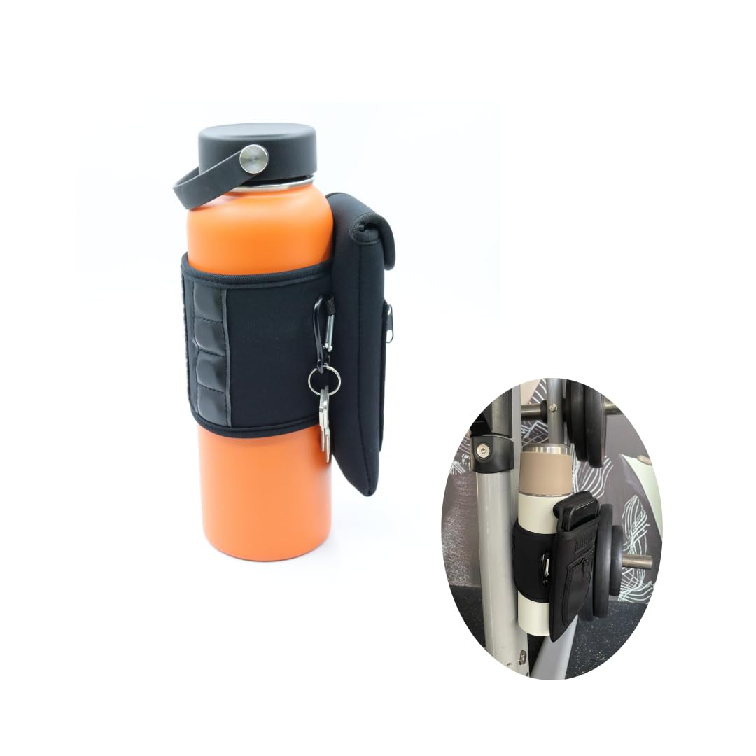SACSTAR Magnetic Gym Bag for Water Bottle with Large Pocket Phone Holder, Attach it to Any Gym Equipment, Gym Essentials Accessories, Magnetic Gym Water Bottle Bag