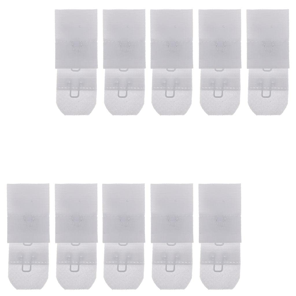 elbme ELBME® 10 Set 1 Hook 3 Rows Bra Extenders Elastic Stretchy Bra Strap Extension White-picture-20