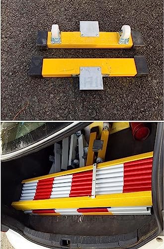 Clôture rétractable isolée jaune à double roue pour sécurité événementielle - 5