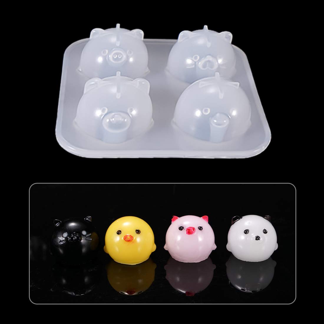 Amazon.co.jp: FineInno シリコンモールド 豚形 猫形 艶消し 镜面