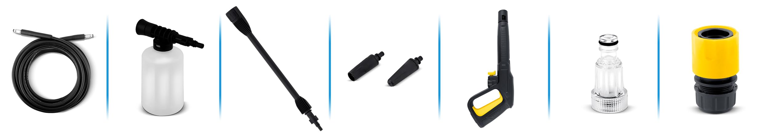Limpiador de Alta presión Humberg - Lavadora de Auto Profesional de 1800W con 230 Bar EW - Bomba de Aluminio autoaspirante Que Incluye Manguera de 6m y Boquilla Turbo - Ideal para jardín, terraza y