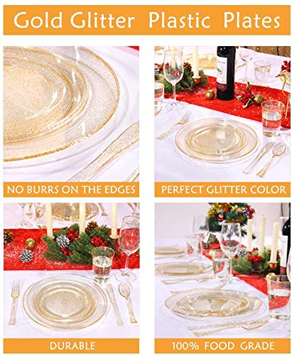 Liacere B083FDXMBF 60Pieces Gold Plastic Bowls-Disposable Gold Glitter Dessert Bowls-12Oz Premium Plastic Soup Bowls thumb #5