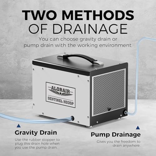 ALORAIR 70 Pints Crawl Space Dehumidifier with Pump and Drain Hose, Industry Water Damage Unit for Basement & Commercial, Compact, Covers Up to 1,000 Sq. Ft., 6-Year Limited Warranty - 1