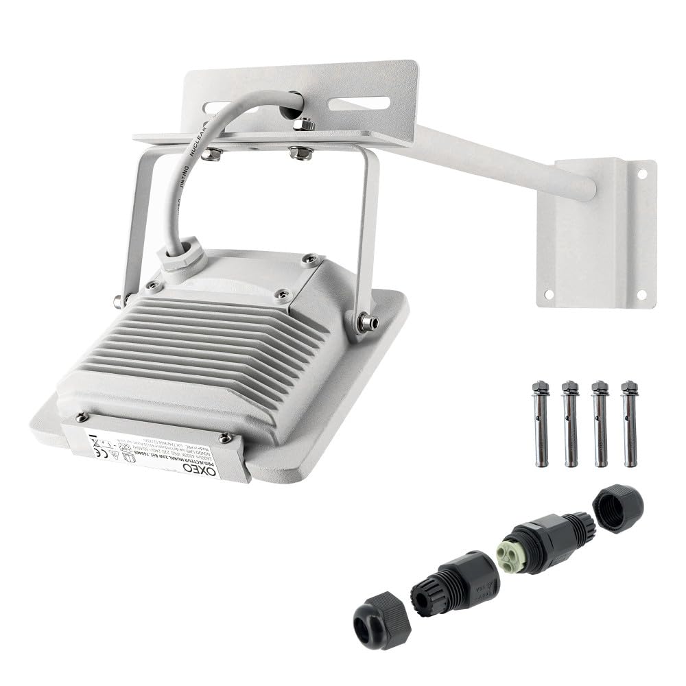 Eclairage enseigne - Projecteurs LED 20W extérieur pour Façades magasin - Support Inclinable - bras déporté - Noir