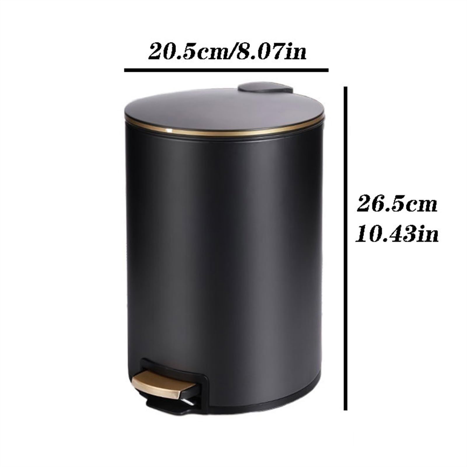 Cestino Pattumiera for la casa con Coperchio Ampio Soggiorno Cestino for la Carta igienica Bagno Camera da Letto Cucina Cestino Papeleras para Cocina(Black,6L)