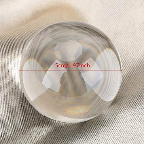 AdivinhaçãoBola1PC50MMArtificialQuartzCrystalBallTransparentEsferaDecoraçãoCasa+Suporte De MadeiraAr