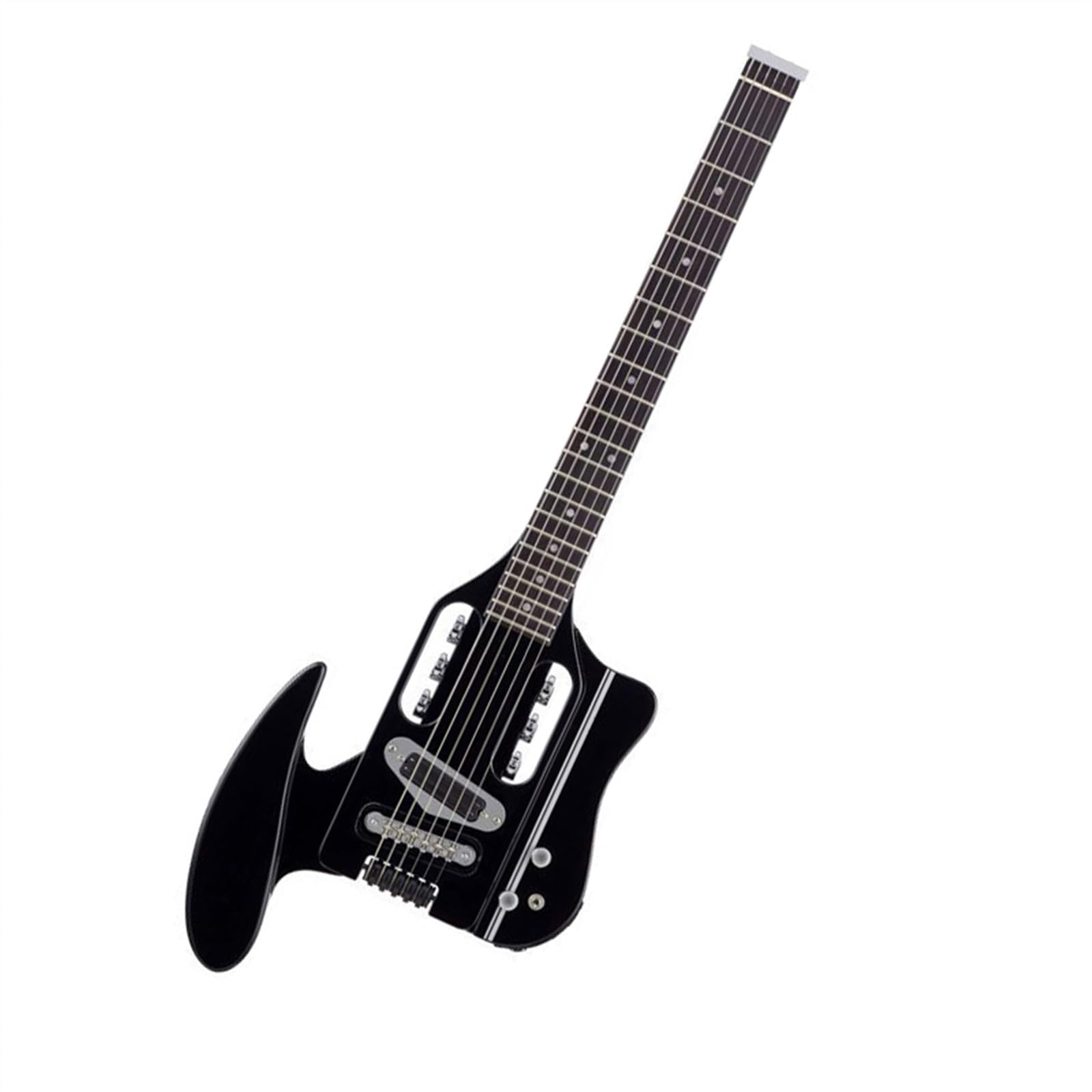 Czarna Przenośna Bezgłowa Gitara Elektryczna Z Twardego Klonu Z Przetwornikami Z Podwójną Szyną Profesjonalna Bezgłowy Gitara Elektryczna