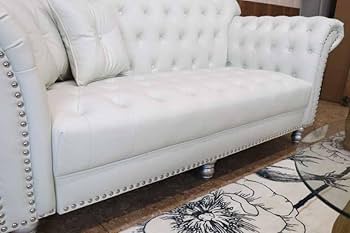 3Pソファ ホワイトレザー 合皮 デラックスソファ 着脱式 3人掛け 3Pソファ ホワイトレザー 合皮 デラックスソファ 着脱式 3人掛け