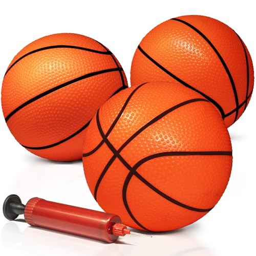 Novelty Place Lot de 3 mini balles de basketball gonflables en PVC de 12,7 cm pour garçons et...