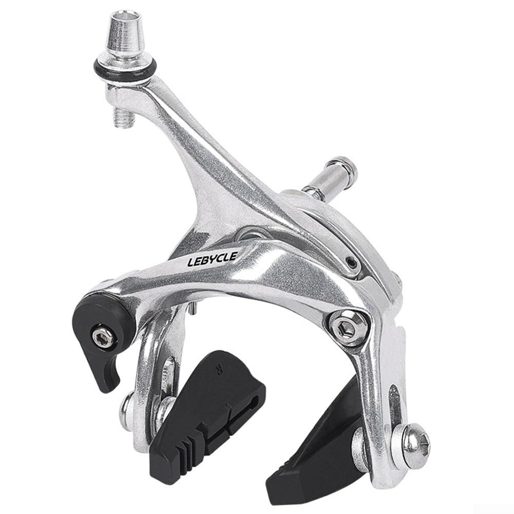 Pinza del freno per bici da strada, pinza freno a doppio perno laterale in alluminio per ruota anteriore e posteriore 700C (clip posteriore nera)