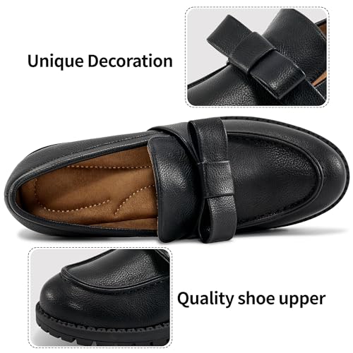 Image of HARENCE Platform Loafers for Women Dressy: Casual Comfortable Slip On Chunky Loafer Walking Penny Work Business Office Shoes