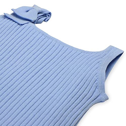 Hope & Henry Girls' Sleeveless Sweater Tank With Bow Cornflower Blue #TOP4