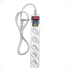 Filtro de Linha iCLAMPER Energia 5 com Proteção contra Surtos Elétricos(DPS) LCF 5 Tomadas, 3 Pinos, 10 Amperes para PC, Notebook, Monitor, Impressora, PS5, Alexa etc, Bivolt, Cabo de 1m Transparente