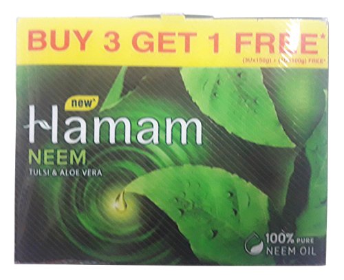 Image of Hamam Soap - Neem Tulsi and Aloevera, 450 + 100g Promo Pack