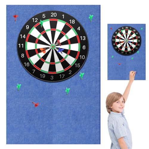 Dartboard Wandschutz, Filz-Dartboard-Wandschutz Selbstklebend Dartscheiben Umrandung, Dart Wandschutz Dart Backboard Därtboard-Schutz für Wändschütz Filz-Dartboard-Rückseite Filz-Wandfliesen (Blau)
