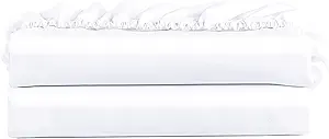 FreshCulture King Fitted Sheet Only 2 Pack - Hotel Quality Fitted Sheet King Size - Ultra Soft & Breathable - Brushed Microfiber - Deep Pocket - Cooling Fitted Sheets for King Size Bed (White)